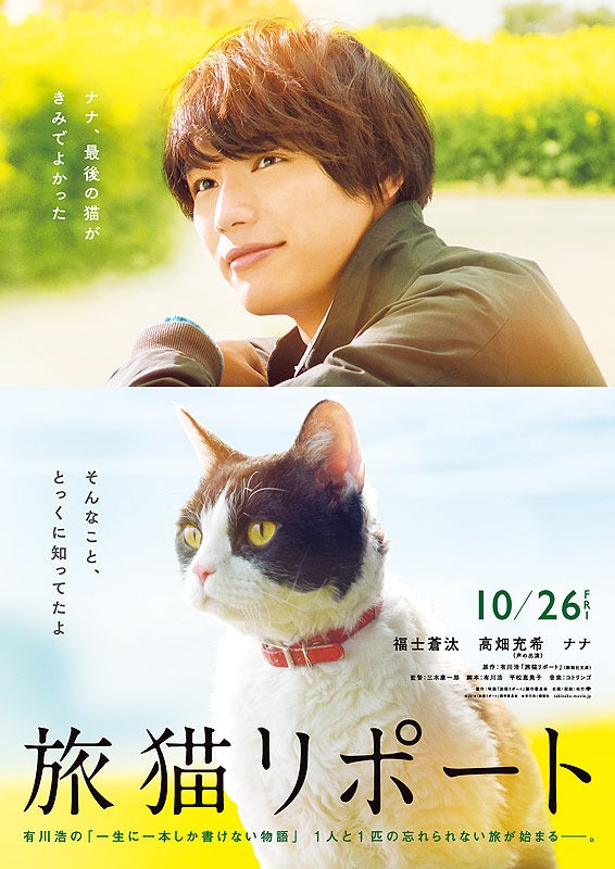 Le roman Les Mémoires d'un chat adapté en film avec FUKUSHI Sōta