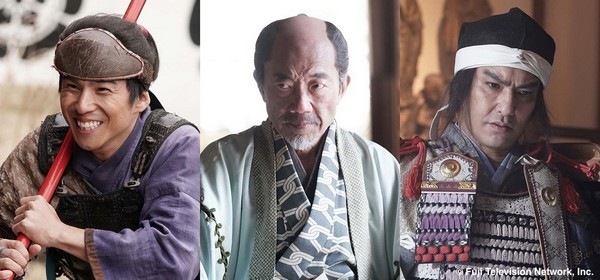 Les acteurs KITAMURA Kazuki, TAKENAKA Naoto et NAKAO Akiyoshi pour le téléfilm Okehazama ~Oda Nobunaga~